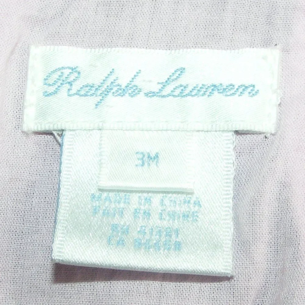 RALPH LAUREN Dress, 3M, Navy & Pink, Sleeveless, Taffeta, back buttons - Picture 4 of 7